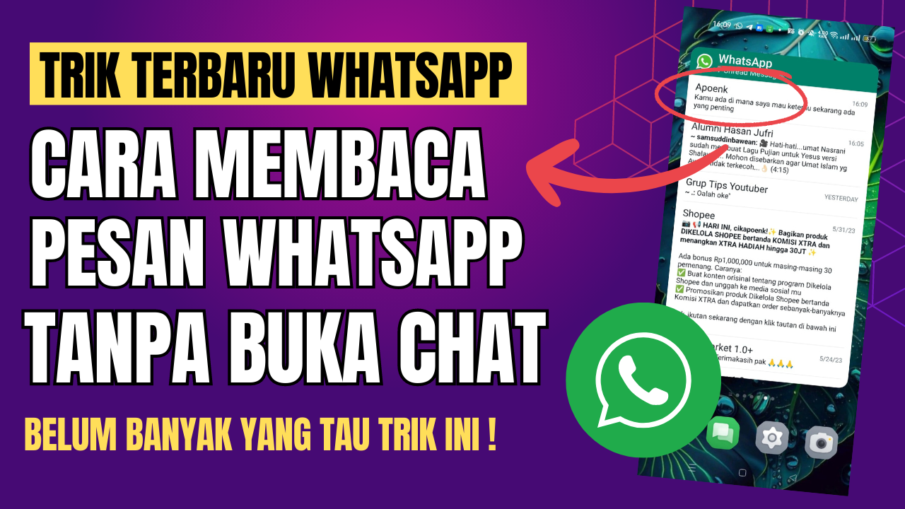 Cara Membaca Pesan Di Whatsapp Tanpa Membuka Chat Dan Centang Biru